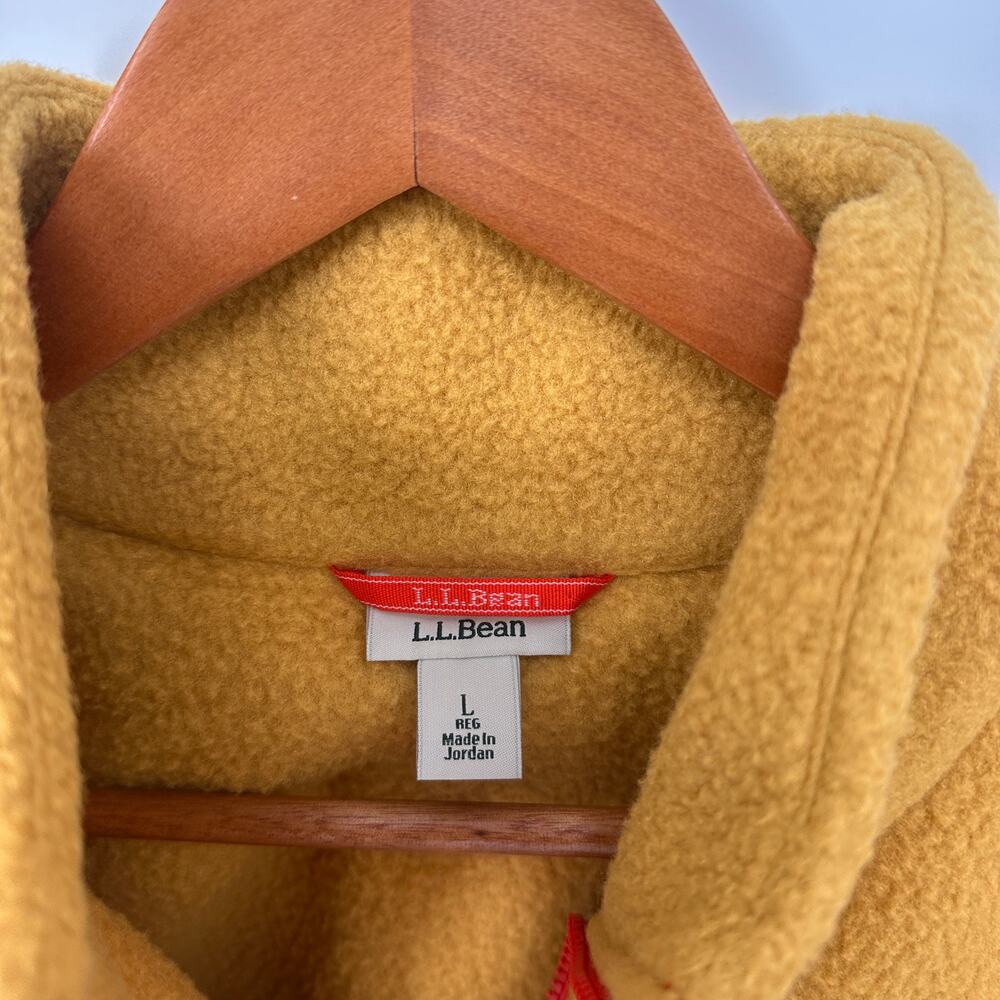 LL BEAN Ws Sweater Fleece Sherpa Colorblock Hybrid Pullover Navy Yellow Red // L - Picture 3 of 9
